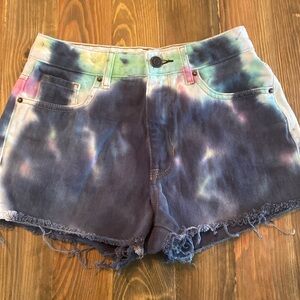 PACSUN high rise festival tie dye shorts